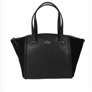 The Kate Spade Lewis Drive Alanie Tote in Black leather and suede